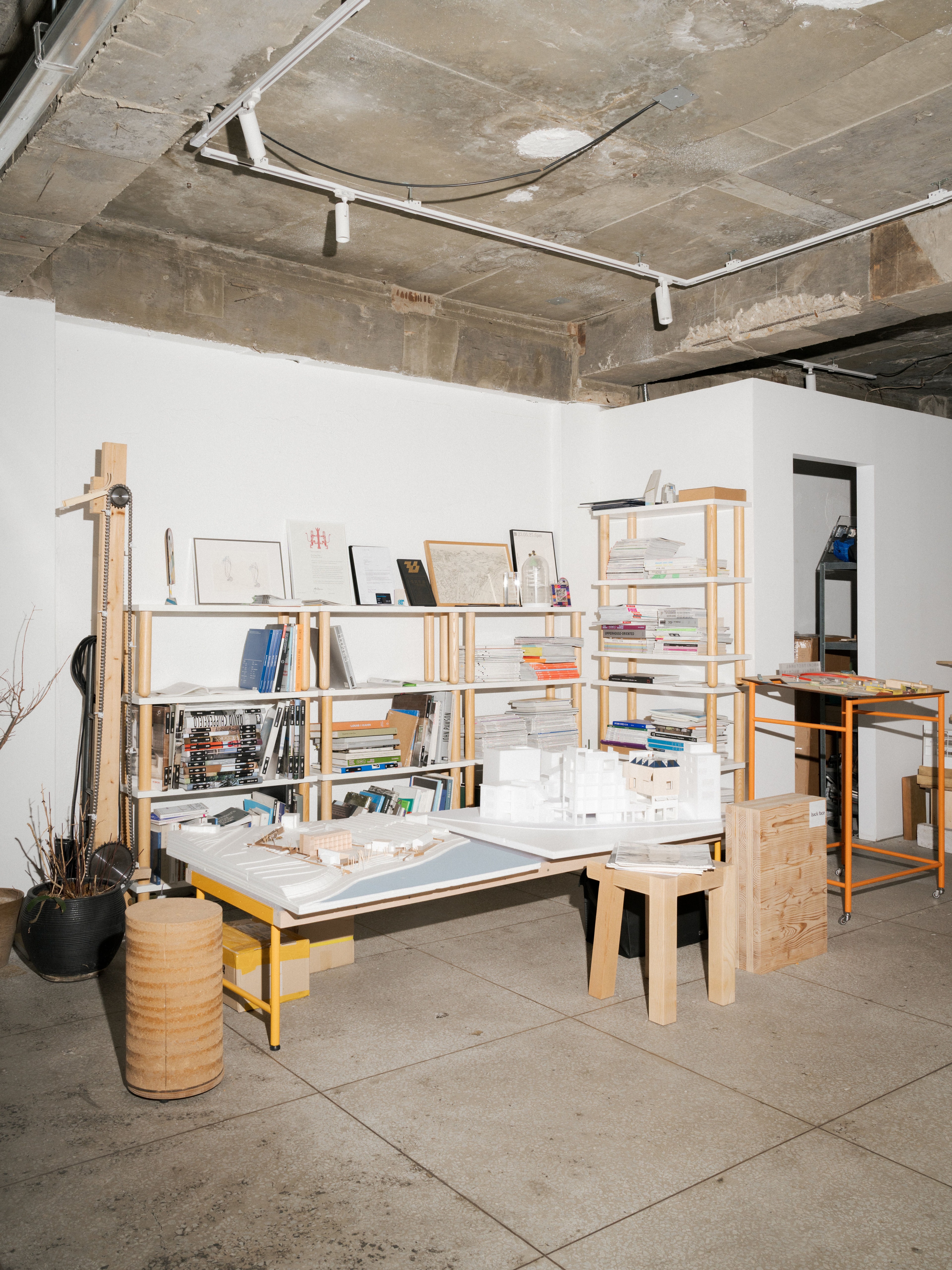 Light and negative space shape the studio's texture — a record of the moments that linger within it.